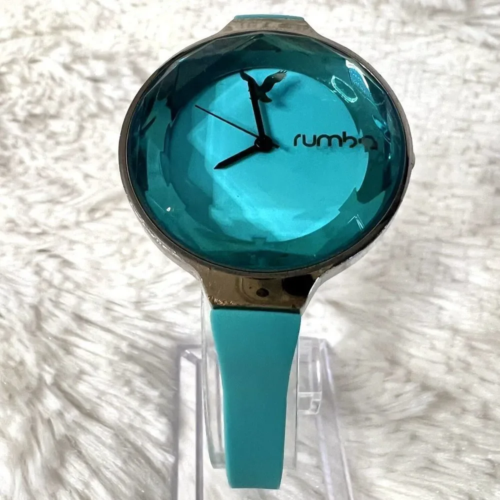 RUMBA TIME for American Eagle Outfitters Women's Watch Teal /Aqua Silicone Band
